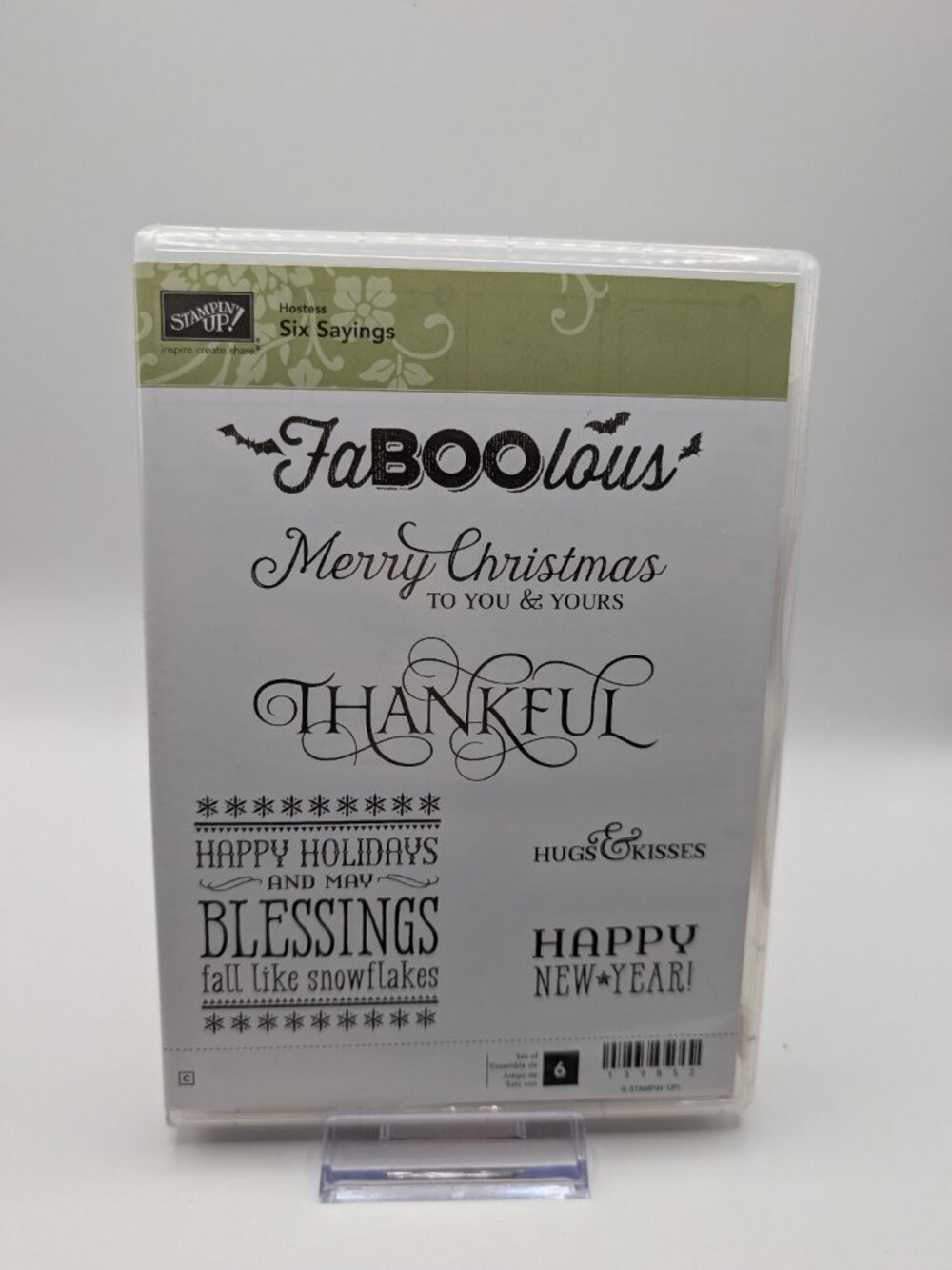 Stampin' Up! "Six Sayings" Cling Stamp Set Holiday Sentiments